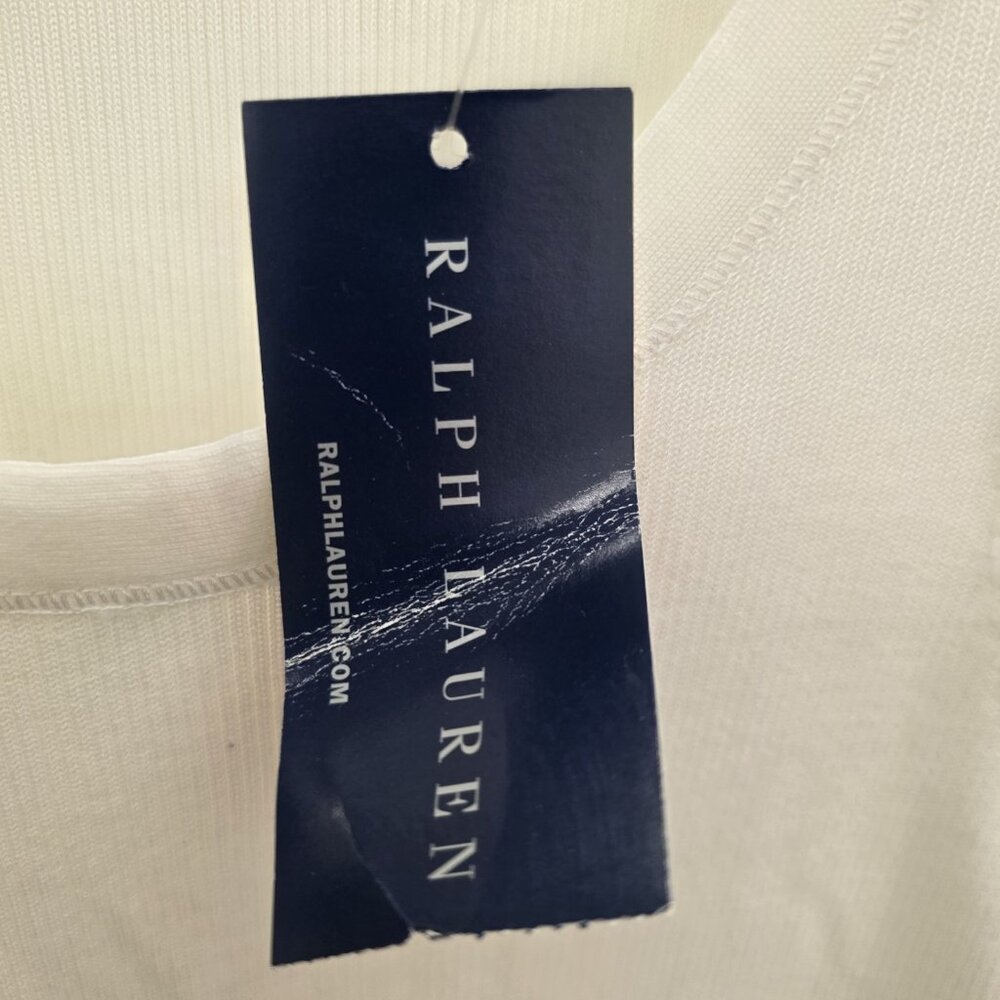Ralph Lauren Ivory Ribbed Scoop Neck Tank Maxi Dress Size Medium NWT - Picture 6 of 9